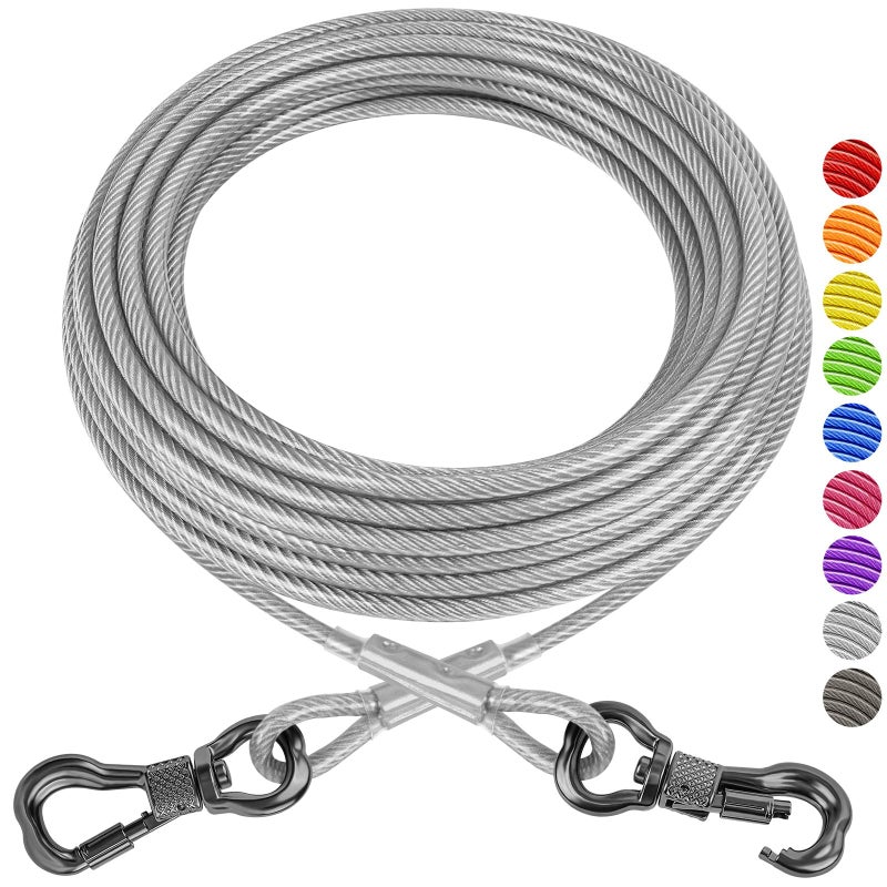 XiaZ Dog Tie Out Cable 70ft, Heavy Duty Dog Chains for Outside with Lockable Hook, Pet Runner Cable Leads for Yard, Dogs Line Tether for Small Medium Large Dogs Up to 250 LBS - Image 1